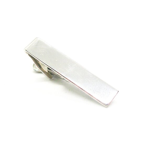 Vintage silver tone Foster Tie Clip Clasp made in USA classic Suit Accessory - Picture 1 of 3
